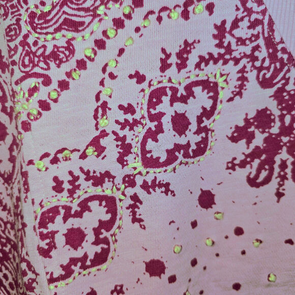 Sundance Bandana Sweatshirt Maebelle Pullover Sz Medium Pink Embroidered $128 - Picture 13 of 15